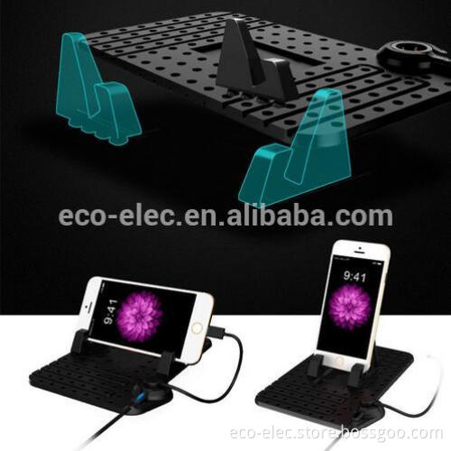 niversal Car Mobile Phone Holder With Charging Cable Dashboard Stand USB Mount Charger Cradle Non-Slip Pad For Phone GPS